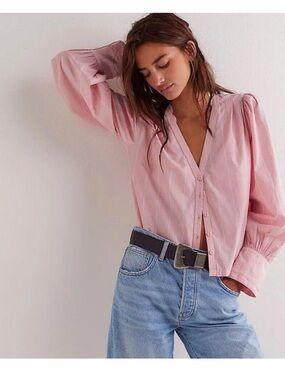 New Free People We The Free Farmhouse Fresh Shirt Blouse Top 100% Cotton XS
